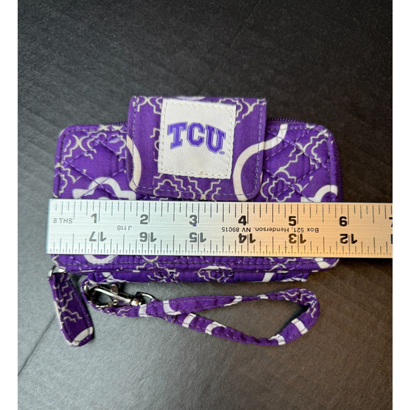TCU Horned Frogs Purple Quilted Wristlet Wallet By The Honour Society - Picture 5 of 7